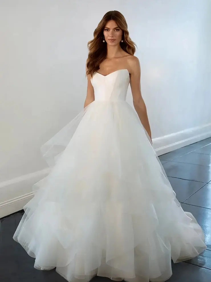 Strapless tulle hot sale ball gown