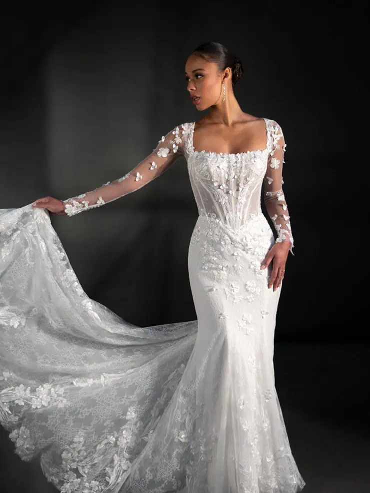 Silver and white wedding dresses online